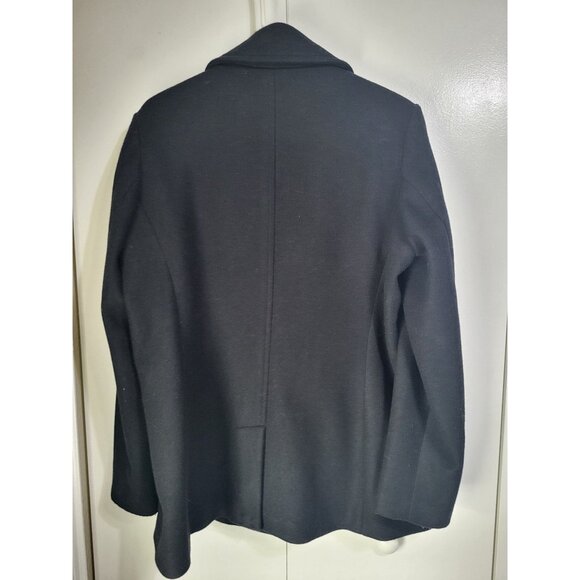 Old Navy Women's LG Black Wool Blend Peacoat Classic Preppy - Picture 2 of 8